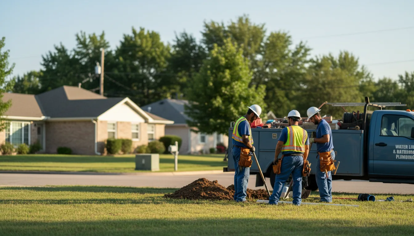 Residential water line and bathroom plumbing service in Peru, NE
